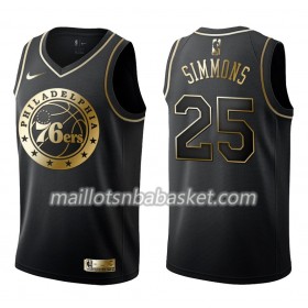 Maillot Homme Philadelphia 76ers Ben Simmons 25 Nike Noir Gold Edition Swingman